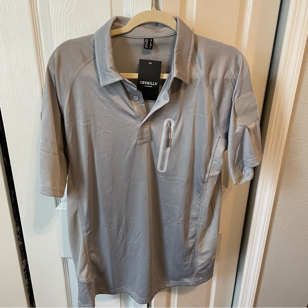 Crysully Short Sleeve Grey Polo NWT Size Large